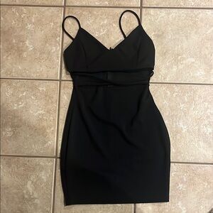 Windsor Black Spaghetti Strap bodycon dress